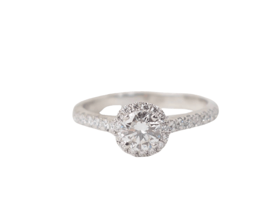 Bague 53.5 Bague solitaire en or blanc et diamants 58 Facettes 30712/30923