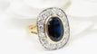 Bague 53.5 Bague pompadour en or bicolore 18 kt, saphir et diamants 58 Facettes