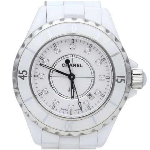 Montre Chanel J12 - Montre 33 mm en céramique et diamants 58 Facettes MT46964