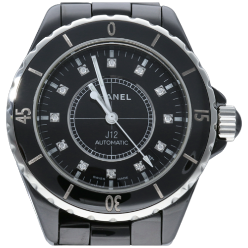 Chanel D-12 - 38 mm watch in ceramic and diamonds 
