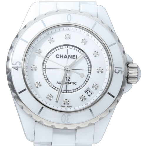Montre Chanel J-12 - Montre 38 mm en céramique et diamants 58 Facettes MT46970