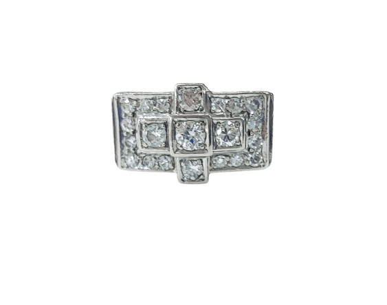 Bague 58 Bague Tank en platine et diamants 58 Facettes DV-TANK-PT