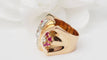 Bague Bague Tank en or jaune, rubis et diamants 58 Facettes 32887