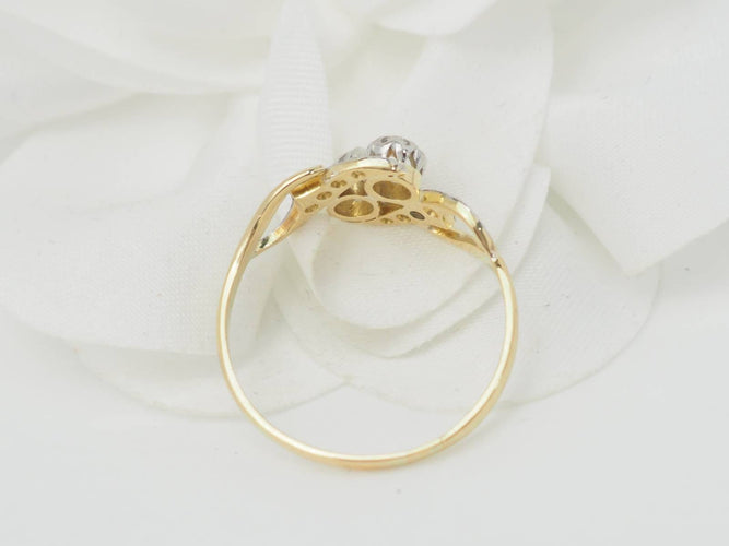 Bague 59 Bague Toi et Moi en or bicolore et diamants 58 Facettes 33092