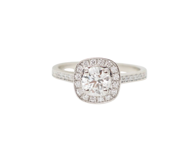 Bague 54 Bague solitaire en or blanc et diamants 0,68 ct 58 Facettes 31790/32624