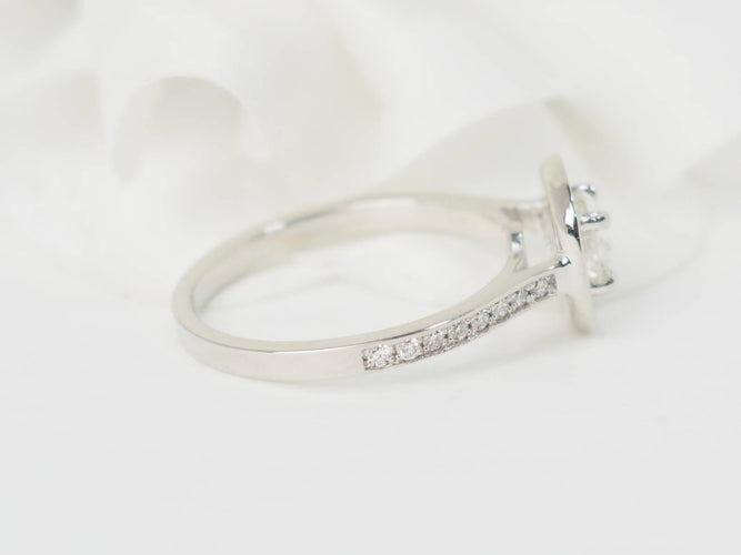 Bague 54 Bague solitaire en or blanc et diamants 0,68 ct 58 Facettes 31790/32624