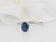 Bague 53 Bague solitaire en or blanc et saphir ovale 58 Facettes 33055