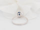 Bague 53 Bague solitaire en or blanc et saphir ovale 58 Facettes 33055
