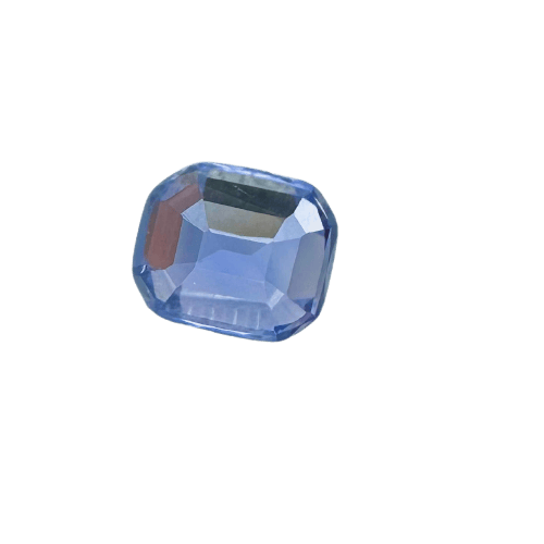 Bague Saphir de Ceylan - Pierre taille émeraude 0,89 ct 58 Facettes