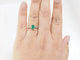 Bague 53 Bague solitaire en or blanc 18k, émeraude et diamants 58 Facettes 31389