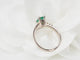 Bague 53 Bague solitaire en or blanc 18k, émeraude et diamants 58 Facettes 31389