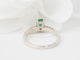 Bague 53 Bague solitaire en or blanc 18k, émeraude et diamants 58 Facettes 31389