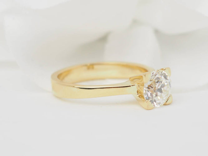 Bague 55 Bague solitaire en or jaune et diamant 1,40 ct 58 Facettes 31380/31535