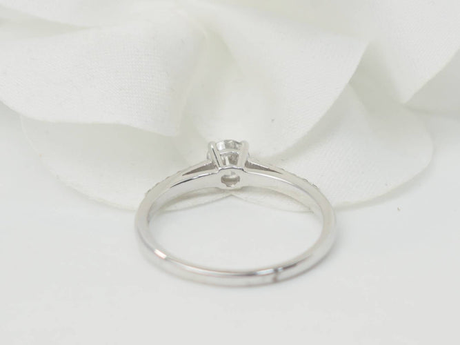 Bague 53 Bague solitaire en or blanc et diamants 58 Facettes 32448/31791