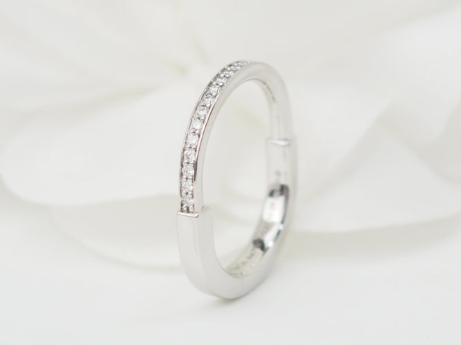 Bague 54 Tiffany & Co Lock - Bague en or blanc et diamants 58 Facettes 33130