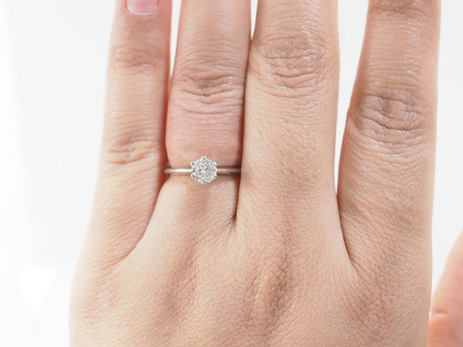 Bague 52.5 Solitaire - Bague en or blanc et diamant 0,58 ct 58 Facettes 28293/31331