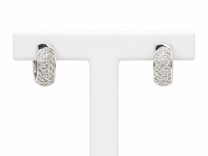 Boucles d'oreilles Boucles d'oreilles créoles en or blanc et diamants 58 Facettes 33434