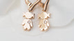 Boucles d'oreilles Boucles d'oreilles petites filles en or rose et diamants 58 Facettes 33044