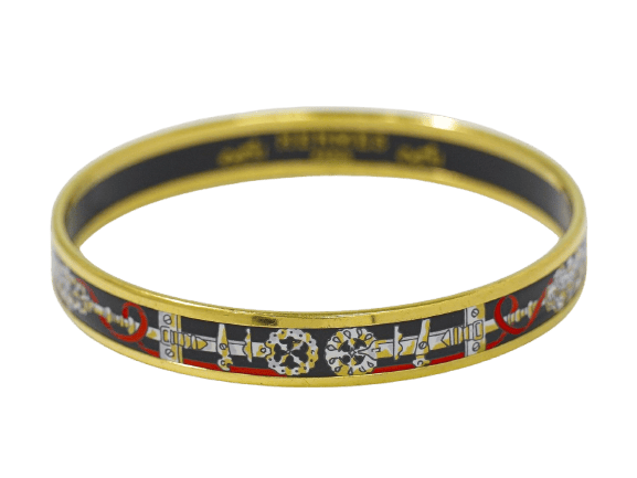 Bracelet Hermès - Bracelet en métal plaqué or et émail 58 Facettes g0dpkzh892