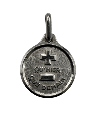 Pendentif Médaille religieuse en or blanc 58 Facettes Médaille