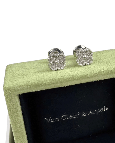 Boucles d'oreilles Van Cleef & Arpels Sweet Alhambra - Boucle d’oreille en or blanc et diamants 58 Facettes jnci61
