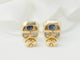Boucles d'oreilles Boucles d'oreilles en or jaune, saphirs et diamants 58 Facettes 33450