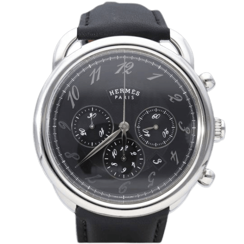 Montre Hermès Arceau - Montre chronographe en acier 58 Facettes MT46090
