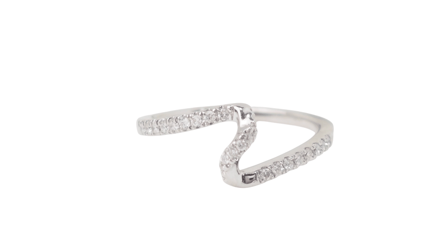 Bague 54 Bague Zig Zag en or blanc 18/750 et diamants 58 Facettes 32749