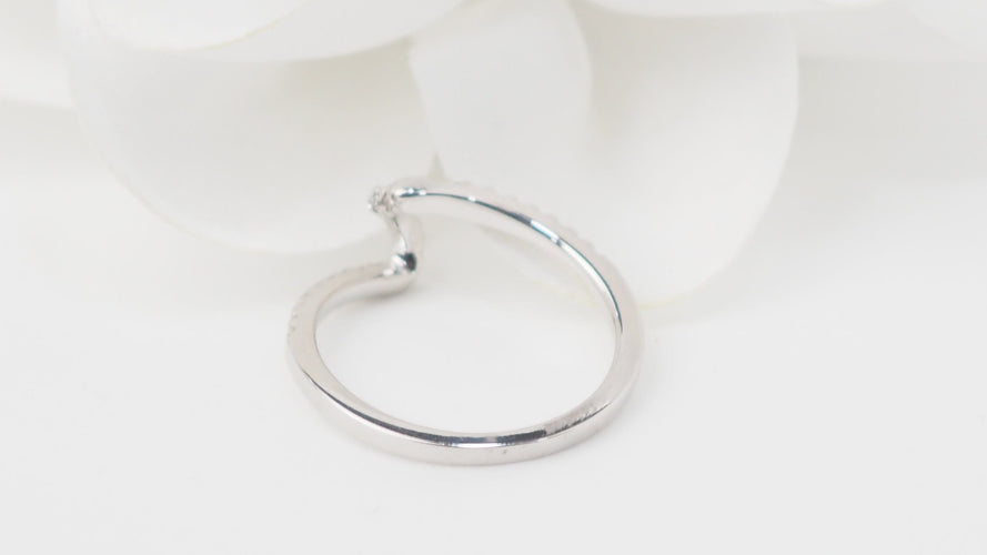 Bague 54 Bague Zig Zag en or blanc 18/750 et diamants 58 Facettes 32749