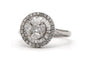 Bague 59 Bague contemporaine en or blanc 18 carats et diamants 58 Facettes 23827
