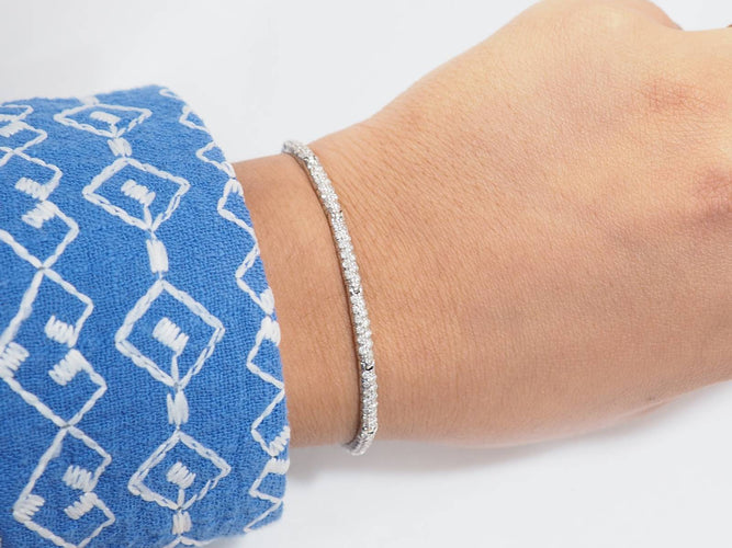 Bracelet Bracelet rivière en or blanc et diamants 1,10 ct 58 Facettes 30765