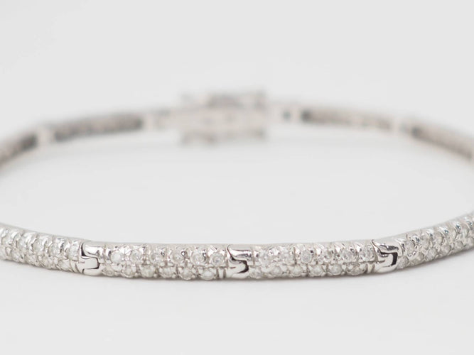 Bracelet Bracelet rivière en or blanc et diamants 1,10 ct 58 Facettes 30765