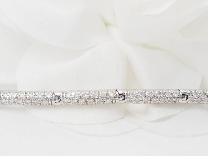 Bracelet Bracelet rivière en or blanc et diamants 1,10 ct 58 Facettes 30765