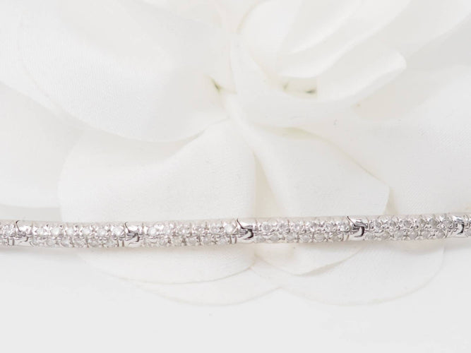 Bracelet Bracelet rivière en or blanc et diamants 1,10 ct 58 Facettes 30765