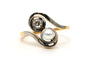 Bague 54 Art Nouveau - Bague en or blanc et jaune 18 carats, perle et diamants 58 Facettes B882