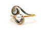 Bague 54 Art Nouveau - Bague en or blanc et jaune 18 carats, perle et diamants 58 Facettes B882