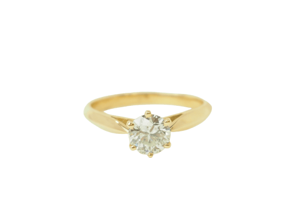 Bague 51 Solitaire - Bague en or jaune avec diamant 0,74 ct 58 Facettes F5077