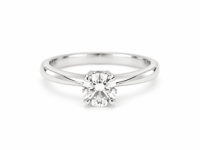 Bague 54 Bague solitaire en or blanc et diamant 0,78 ct certifié LFG 58 Facettes 18829
