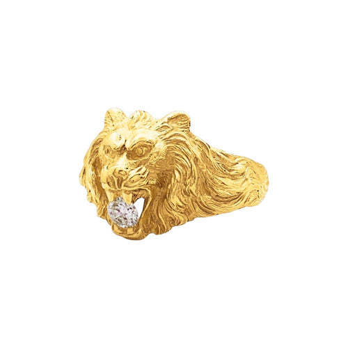 Bague 70 Bague Lion en or jaune et diamant 58 Facettes 35726