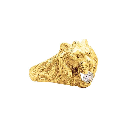 Bague 70 Bague Lion en or jaune et diamant 58 Facettes 35726