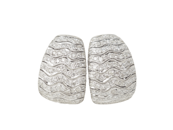 Boucles d'oreilles Boucles d'oreilles pavées en or blanc et diamants 58 Facettes 33113