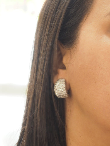 Boucles d'oreilles Boucles d'oreilles pavées en or blanc et diamants 58 Facettes 33113