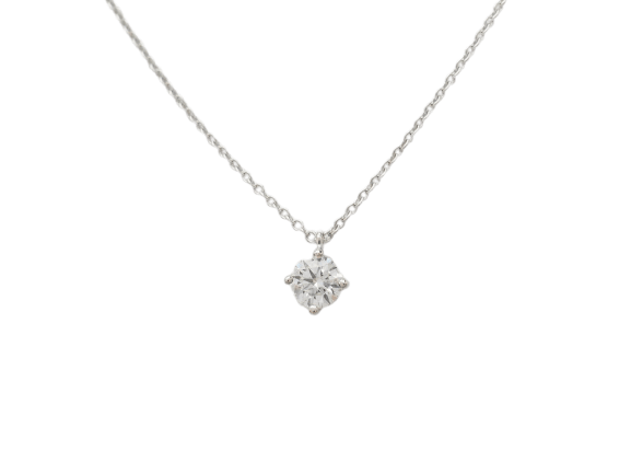 Collier Collier solitaire en or blanc 18k avec diamant 0,70 ct 58 Facettes 31878