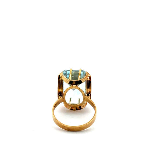 Bague 57 Bague en or jaune et topaze bleue 58 Facettes 50470