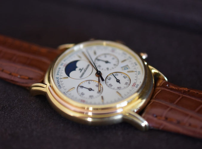 Montre Jaeger-LeCoultre Odysseus - Montre chronographe phase de lune en or 18 carats 58 Facettes JLC-500