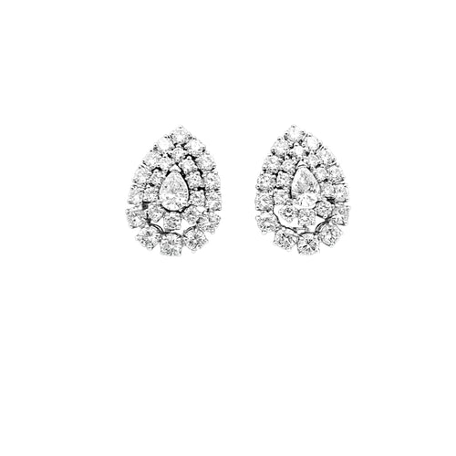 Boucles d'oreilles Boucheron - Boucles d'oreilles en or blanc, platine et diamants 58 Facettes 35714