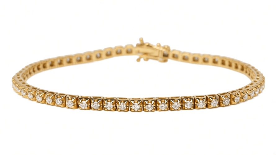 Bracelet Bracelet rivière en or jaune 18 carats, 60 diamants, 1,50 ct 58 Facettes 32843