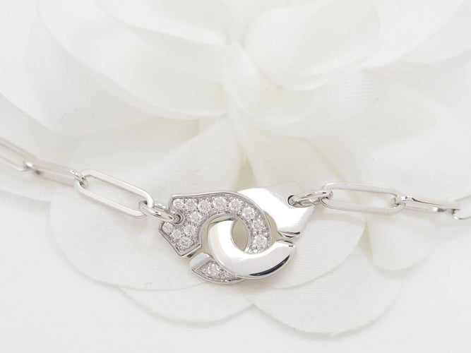 Collier Dinh Van - Collier Menottes R12 en or blanc et diamants 58 Facettes 33175