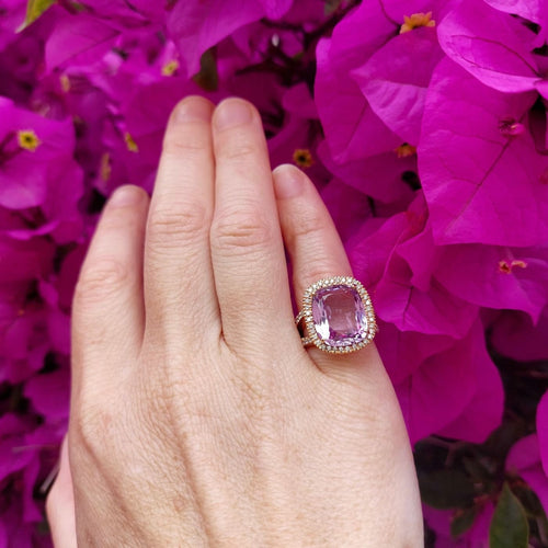 Bague 51 Bague Lilas en or rose 18k, améthyste et diamants 58 Facettes 259