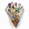 Broche Broche bouquet en or jaune 18 ct, cristal de roche rutilé et pierres 58 Facettes 261